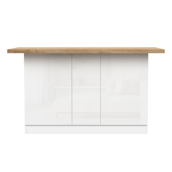 Kuchynský ostrovček ISLAND 160 biela vysoký lesk/dub 3