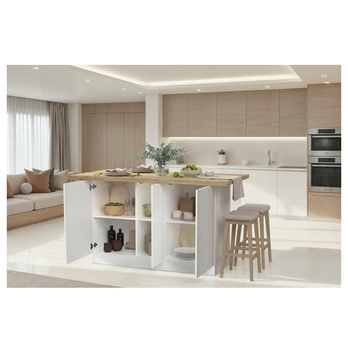 Kuchynský ostrovček ISLAND 160 biela vysoký lesk/dub 5