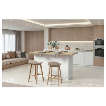 Kuchynský ostrovček ISLAND 160 biela vysoký lesk/dub 1