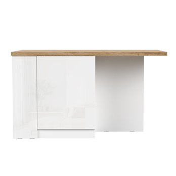 Otvorený kuchynský ostrovček ISLAND biela vysoký lesk/dub 4