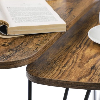 Sada 2 prístavných stolíkov ISME čierna/hnedá 2