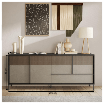 Komoda IVI 5 orech mercure/béžová 3