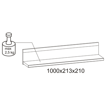 Polica IVONA biela, šírka 100 cm 3
