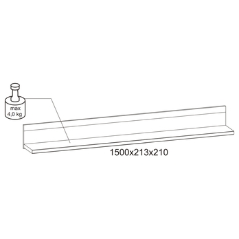 Polica IVONA biela, šírka 152 cm 2
