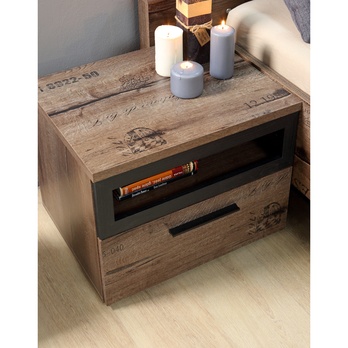 Nočný stolík JACKY ušľachtilý dub/čierny dub 1