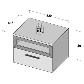Nočný stolík JACKY ušľachtilý dub/čierny dub 8
