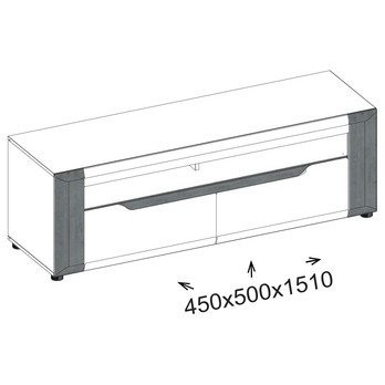 TV komoda JADE B1 betón/biela lesklá 7