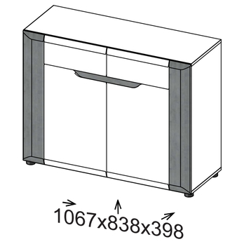 Komoda JADE B2 betón/biela lesklá 7