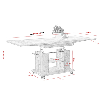 Konferenčný stolík JAKOB dub artisan 3