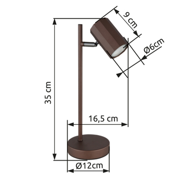 Stolná lampa JAMES I bronz 3