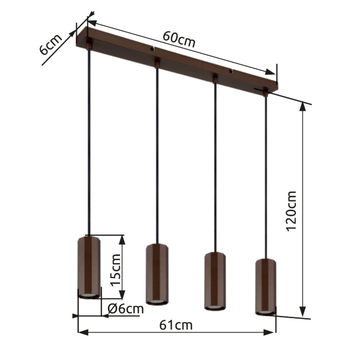 Závesné svietidlo JAMES III bronz 5