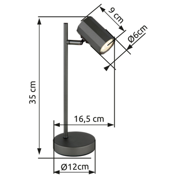 Stolná lampa JAMES tmavosivá 5