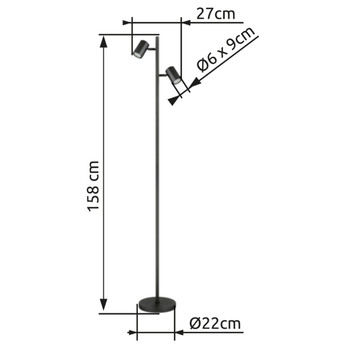 Stojacia lampa JAMES tmavosivá 5