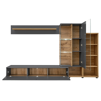 Obývacia stena JAMIL II dub wotan/antracitová 2