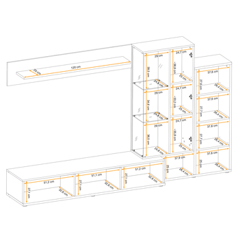Obývacia stena JAMIL II dub wotan/antracitová 19
