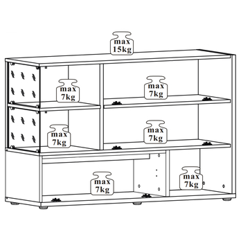 Komoda JAMIL dub wellington/perlovosivá 9
