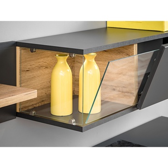 Obývacia stena JAMIL dub wotan/antracitová 7