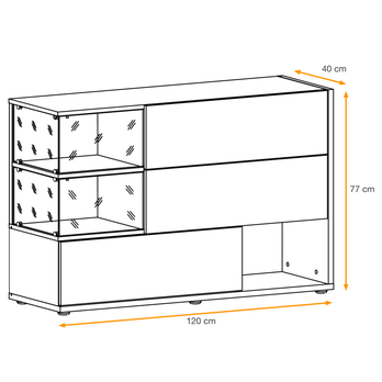 Komoda JAMIL dub wellington/perlovosivá 10