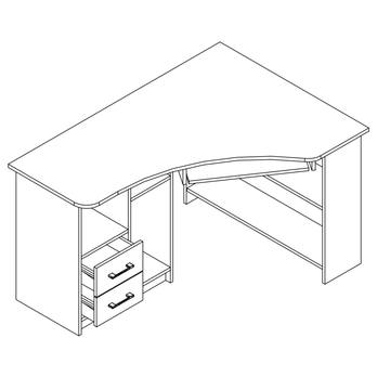 Rohový písací stôl JANA pravá 3