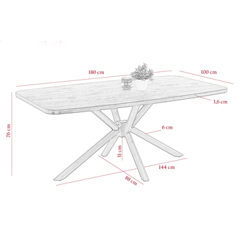 Jedálenský stôl JANELA čierna 3
