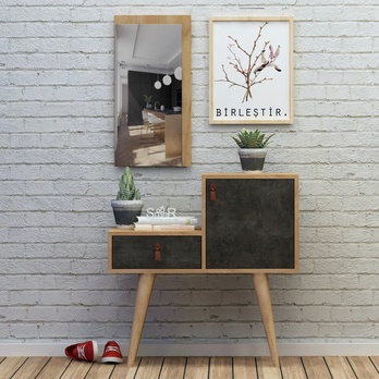 Predsieňová zostava JANNA sivá/dub 1