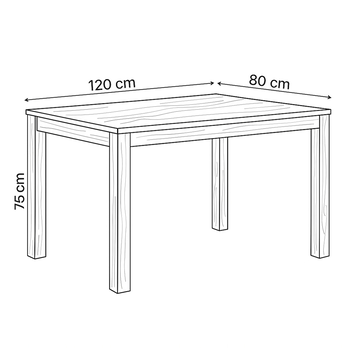 Jedálenský stôl JAPAN dub/prírodná, šírka 120 cm 8