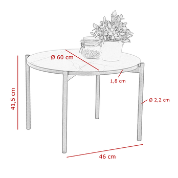 Konferenčný stolík JAREN mramor/čierna 2