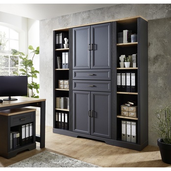 Regál JASMIN 2 grafit/dub artisan 1