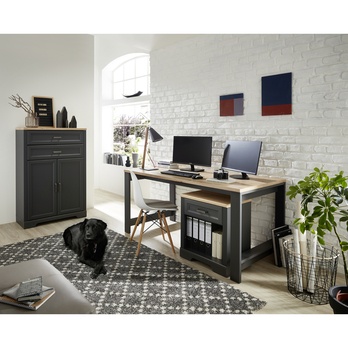 Písací stôl JASMIN 2 grafit/dub artisan 1