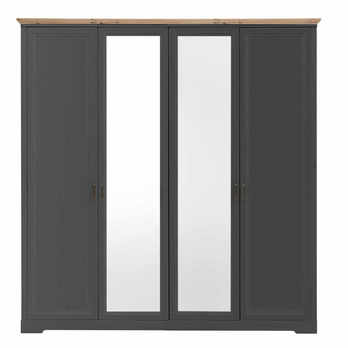 Šatníková skriňa - 4-dverová JASMIN II grafit/dub artisan 3