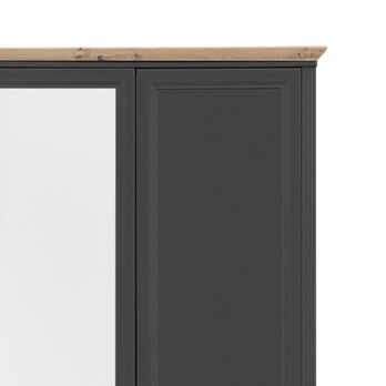 Šatníková skriňa - 4-dverová JASMIN II grafit/dub artisan 4