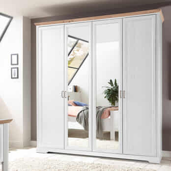 Šatníková skriňa - 4-dverová JASMIN II pínia/dub artisan 1