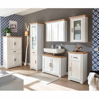 Zrkadlová skrinka JASMIN pínia svetlá/dub artisan 1