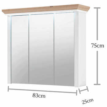 Zrkadlová skrinka JASMIN pínia svetlá/dub artisan 4