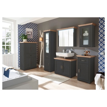 Zrkadlová skrinka JASMIN sivá/dub artisan 3