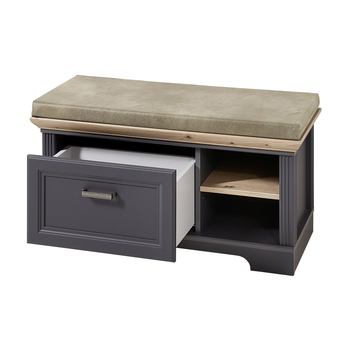 Lavica/úložný priestor na topánky JASMIN grafit/ dub artisan 2
