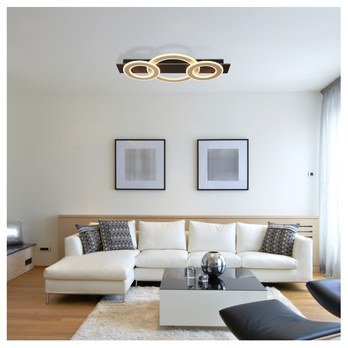 Stropné svietidlo JAYDEN 3 čierna/tmavohnedá/béžová 1