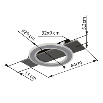Stropné svietidlo JAYDEN I antracitová/sivá 6