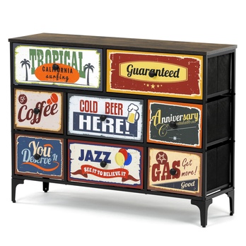 Komoda JAZZ III čierna/viacfarebná 2