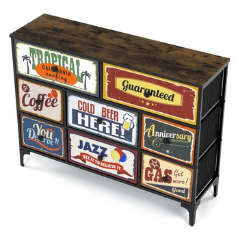 Komoda JAZZ III čierna/viacfarebná 9