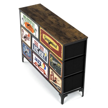 Komoda JAZZ III čierna/viacfarebná 10