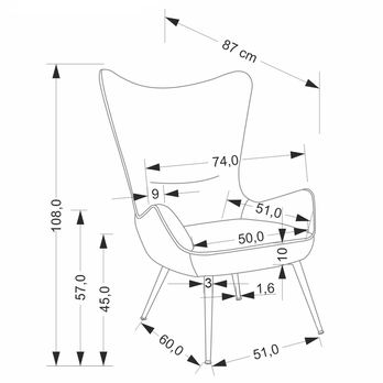 Kreslo JEKUN sivá 12