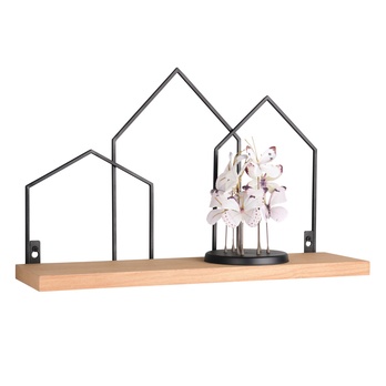 Nástenná polica JELENA čierna/prírodná 1