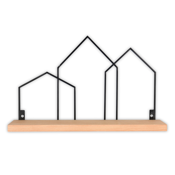 Nástenná polica JELENA čierna/prírodná 2