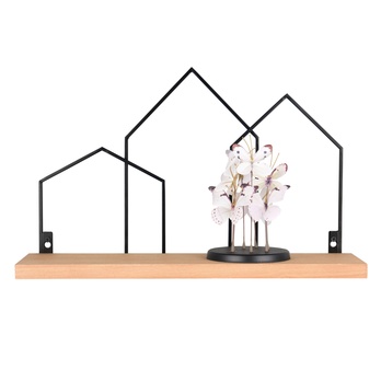 Nástenná polica JELENA čierna/prírodná 3