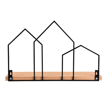 Nástenná polica JELENA čierna/prírodná 4