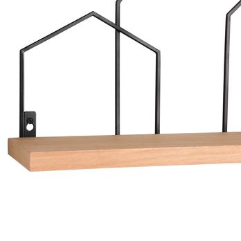 Nástenná polica JELENA čierna/prírodná 6