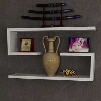 Nástenná polica JENIKA biela, sada 2 ks 1