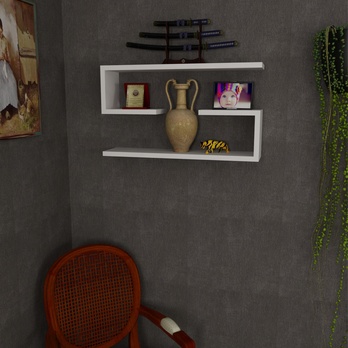 Nástenná polica JENIKA biela, sada 2 ks 2