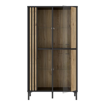 Vitrína JOAKIMIS dub mauvella/čierna 2